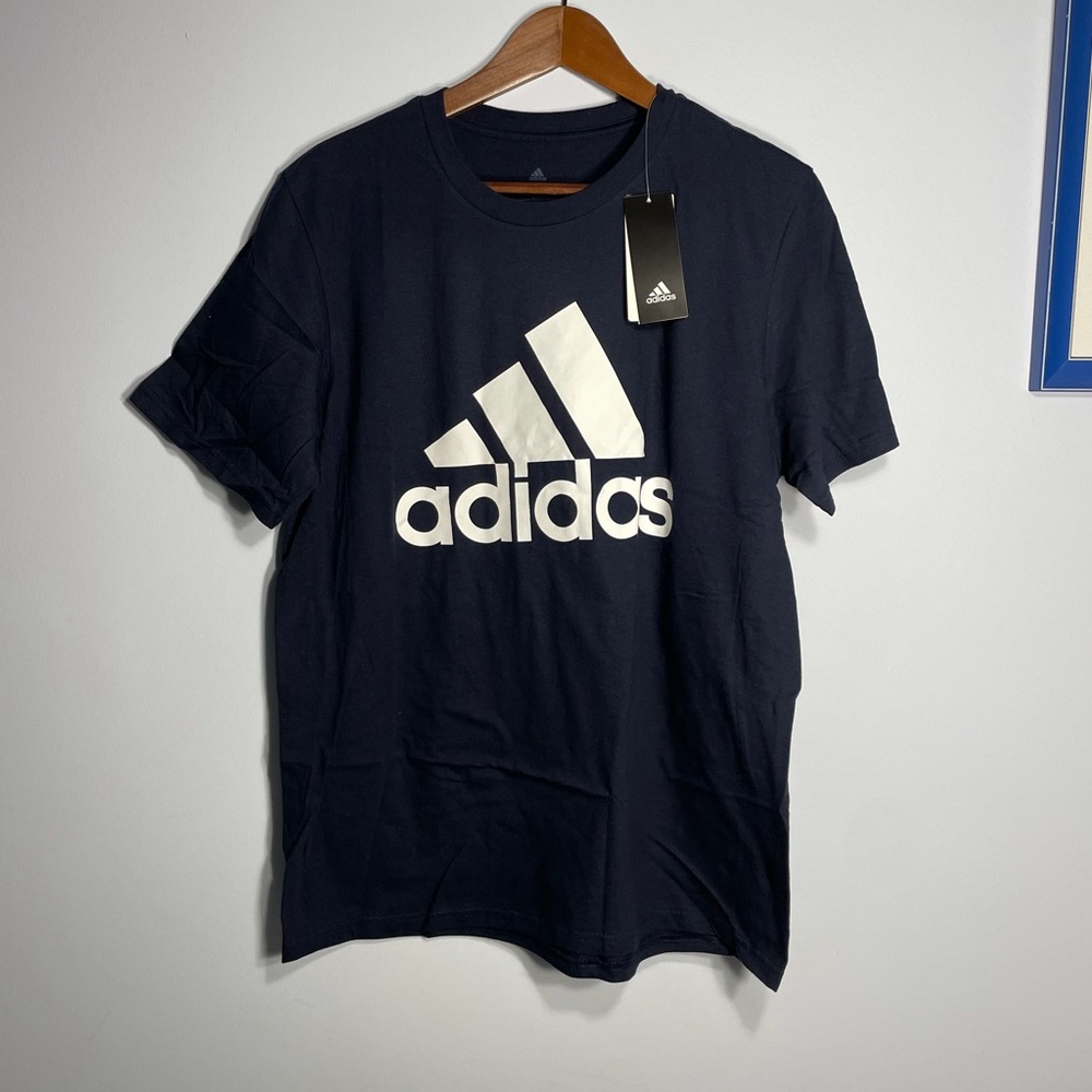 Navy adidas logo tee